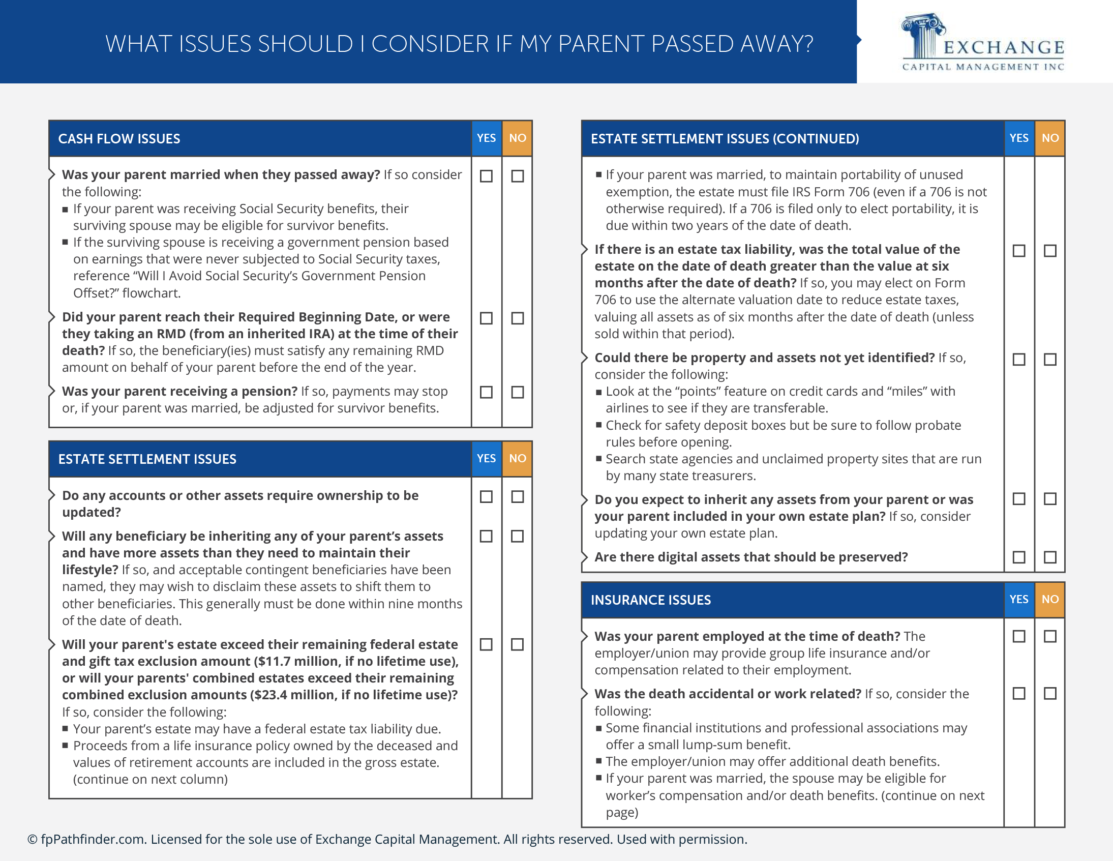 What Issues Should I Consider if My Parent Passed Away?