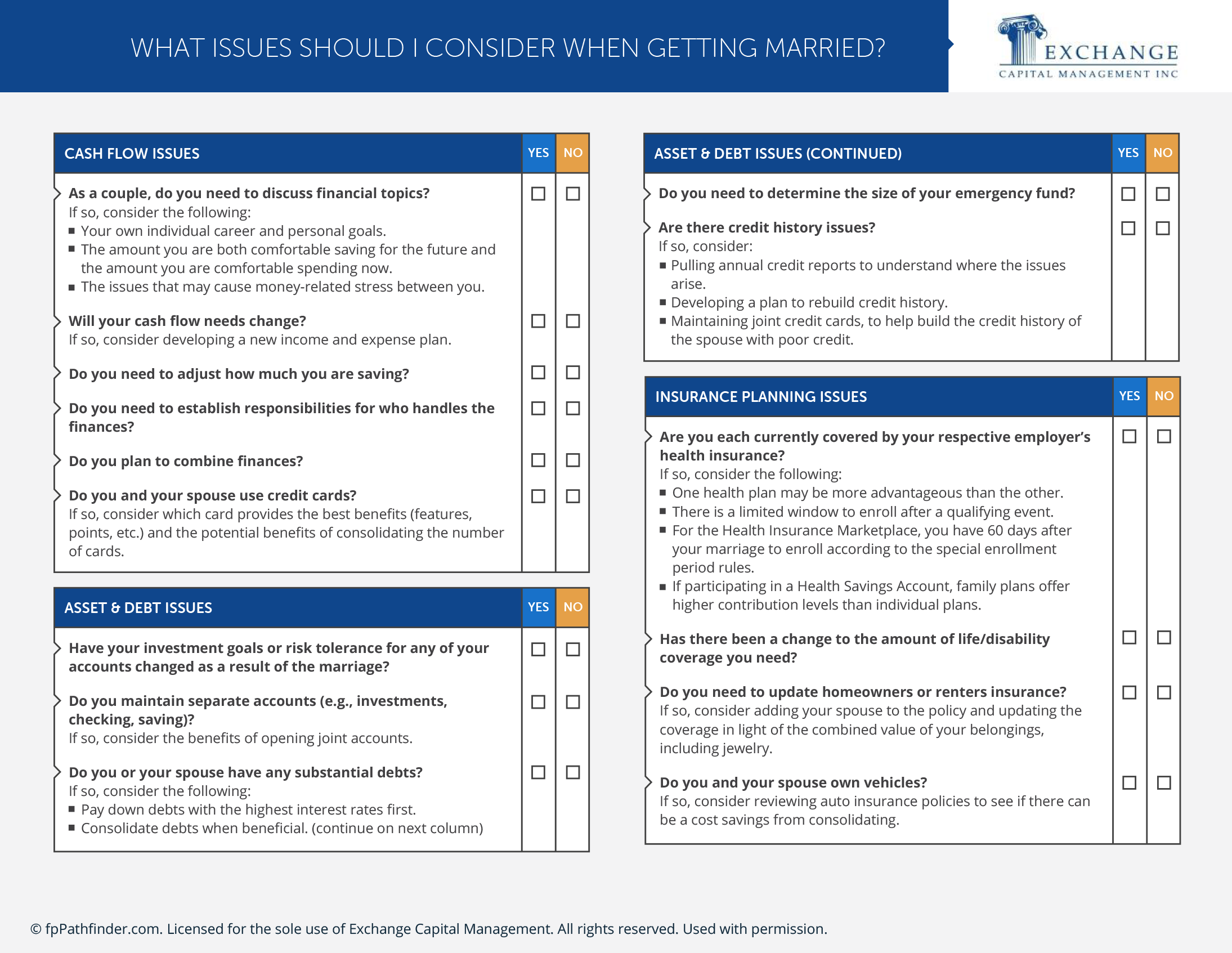 What Issues Should I Consider When Getting Married?